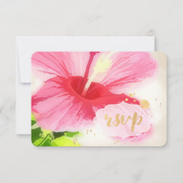 Pergamino PixDezines rsvp hibiscus/luau/faux