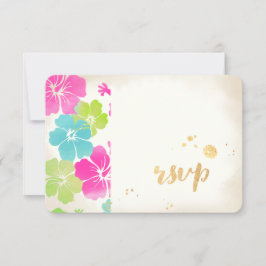 Pergamino PixDezines rsvp hibiscus/luau/faux