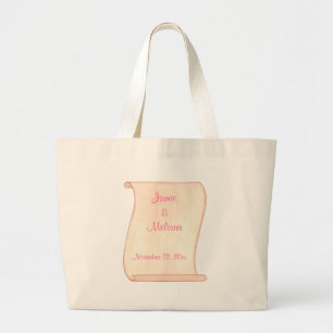 Pergamino rosa y marrón, bolsos de tocador Boda