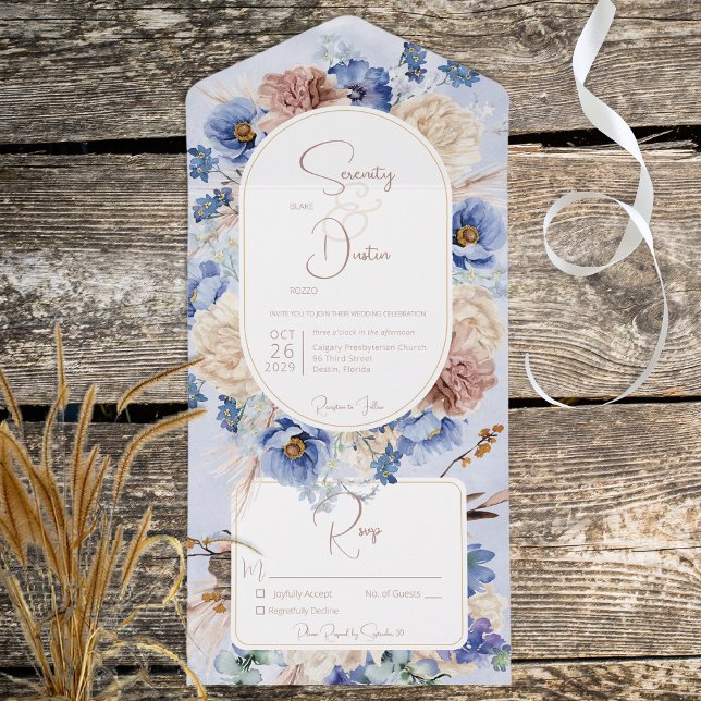 Peri Boho flora hierba todo en una invitación de m (Subido por el creador)