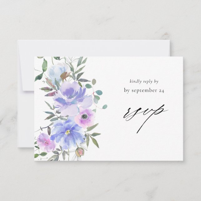 Peri & Purple con tarjeta RSVP de comidas (Anverso)