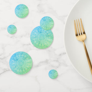 perilla azul verde doilies confetti