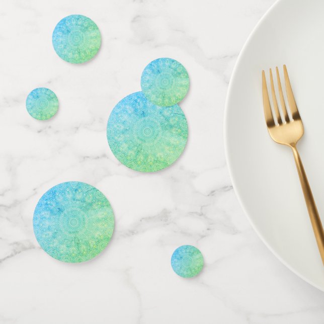 perilla azul verde doilies confetti (Grupo)