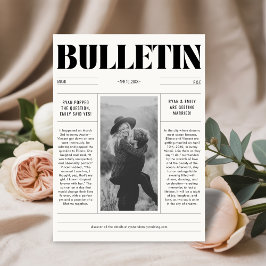 Periódico Boda moderno salva la tarjeta fotográfic