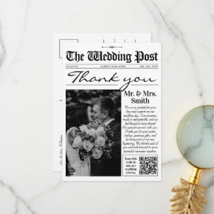 Periódico Boda, tarjeta de agradecimiento a Boda m