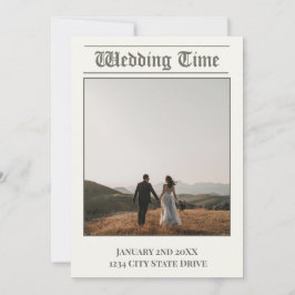 Periódico boda - Tarjeta recordatorio de invitació
