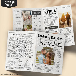 Periódico Boda único del programa de bodas de 4 pá