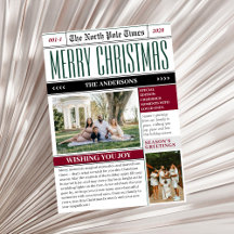 Periódico de Navidad con Foto Personalizada del Po