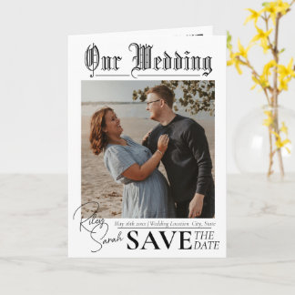 Periódico EDICIÓN DE BODAS | tarjeta doblada