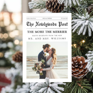 Periódico Foto de pareja de recién casados Navidad