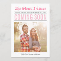 Periódico | Invitación de embarazo | Rosa