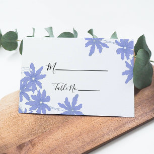 Periwinkle Blue Daisies Boda de las tarjetas