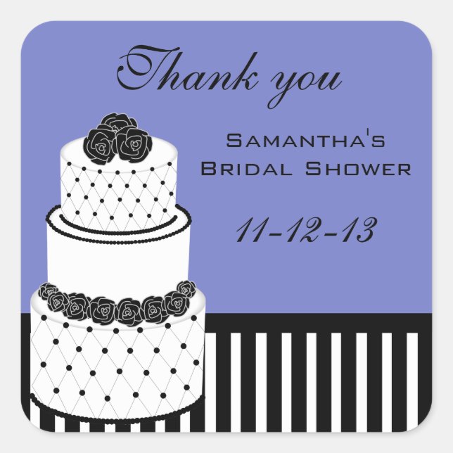 Periwinkle Bridal Shower Gracias Pegatinas (Anverso)