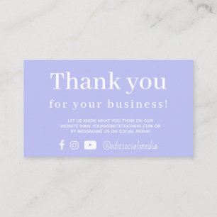 Periwinkle Gracias tarjeta de visita