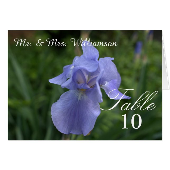 Periwinkle Iris Boda Cartas de carpas (Anverso (Horizontal))