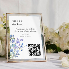 Periwinkle Wildflower Código QR Tarjeta para compa