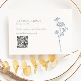 Periwinkle Wildflower QR Boda de código RSVP
