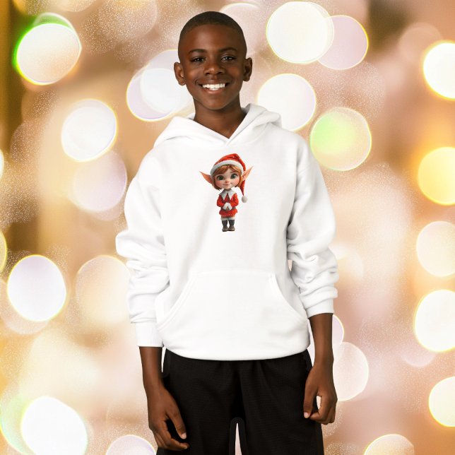 Perky Chica Navidades Elf Boy's Hoodie (Subido por el creador)