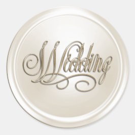 Perla blanca y Sello para sobres Boda de oro