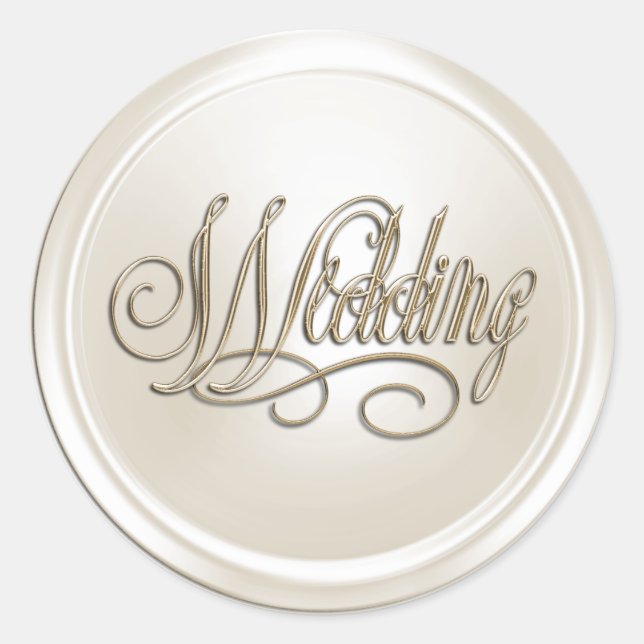 Perla blanca y Sello para sobres Boda de oro (Anverso)