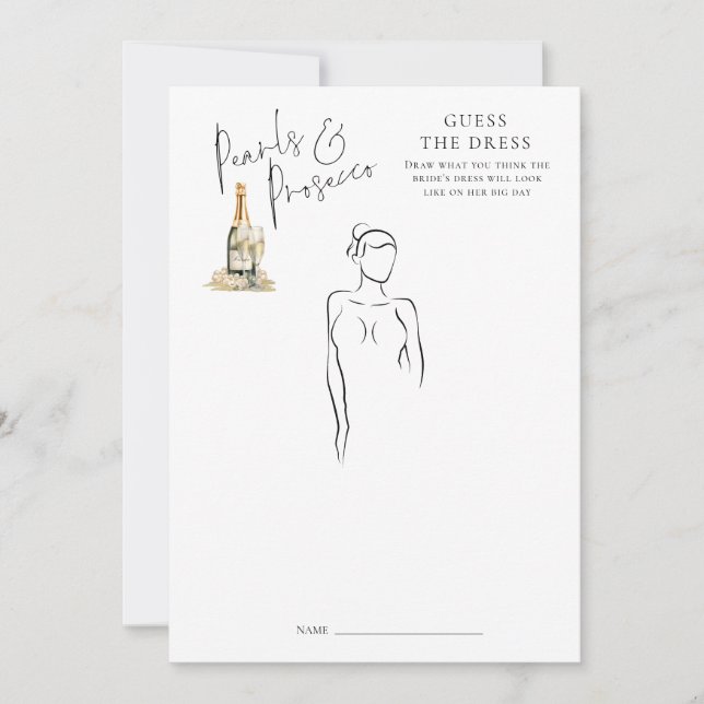 Perlas adivinan tarjeta de juego Vestir novia duch (Anverso)