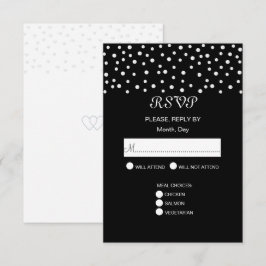Perlas Chic en tarjeta de respuesta de boda en bla