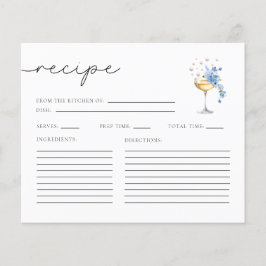 Perlas de moda y tarjetas de recetas de ducha de n