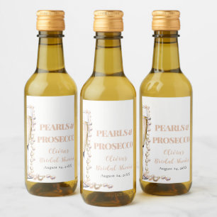 Perlas de oro elegantes y ducha de novia Prosecco