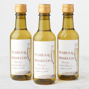 Perlas de oro elegantes y ducha de novia Prosecco