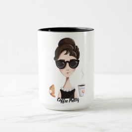 Perlas del café y taza de café bonitas