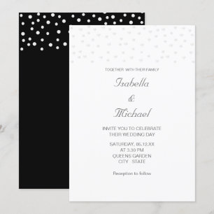 Perlas Elegantes en Invitación de Boda en Blanco y