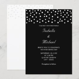 Perlas Elegantes en Invitación de Boda en Blanco y
