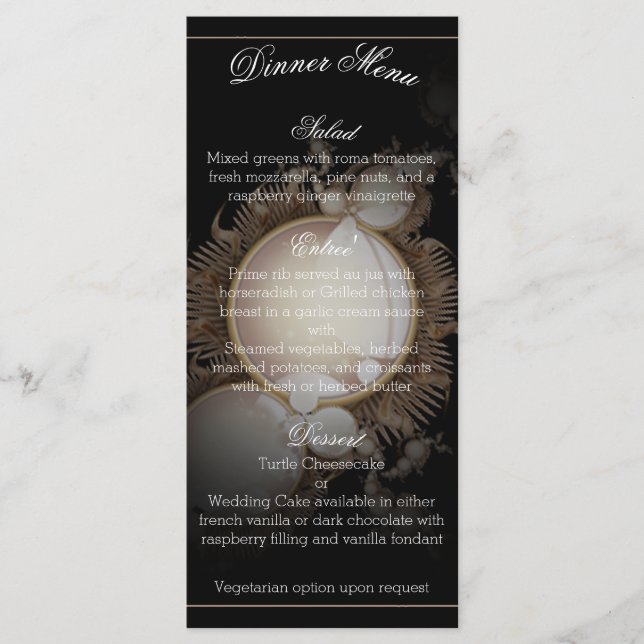 Perlas en el menú negro (Anverso)