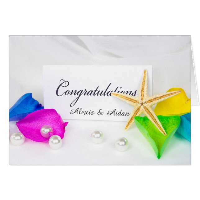 Perlas Starfish y Bodas con Petales Rosas (Anverso (Horizontal))