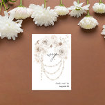Perlas y Floral blanca con carne RSVP<br><div class="desc">Envíe una divertida y elegante y moderna tarjeta de comidas Pearls & White Floral RSVP con sus invitaciones para bodas y fiestas,  incluyendo fiestas de graduación. Vea nuestra colección para una opción sin comida.</div>