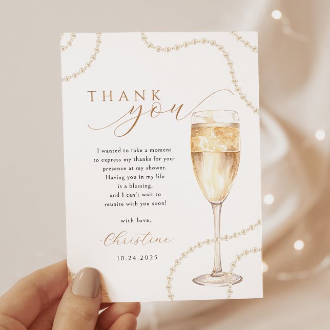 Perlas y Prosecco Gold Agradecimiento Boda Regalo  (Subido por el creador)