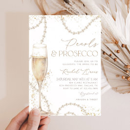 Perlas y Prosecco Invitación a la ducha de novias,