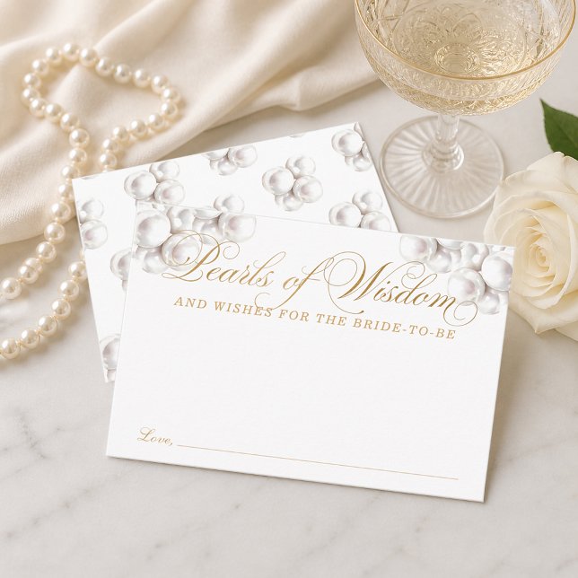 Perlas y Prosecco Perlas de Sabiduría Tarjetas de  (Pearls and Prosecco Pearls of Wisdom Advice Cards)