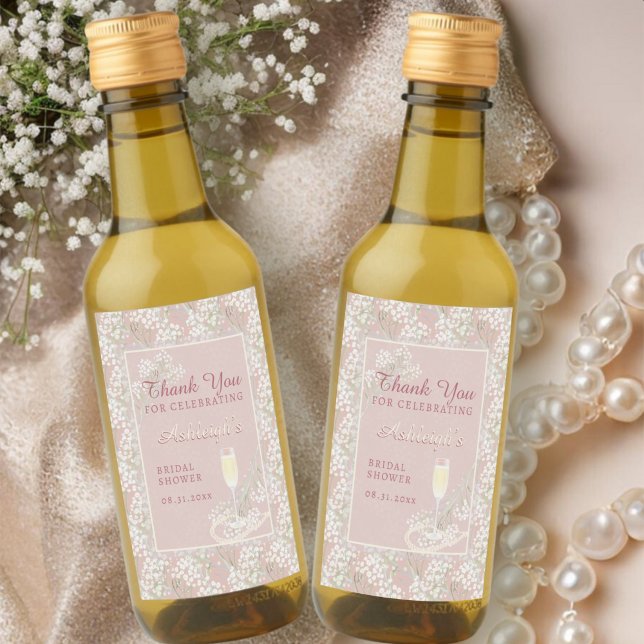 Perlas y Prosecco Rubor Floral Bridal Shower Favor (Subido por el creador)