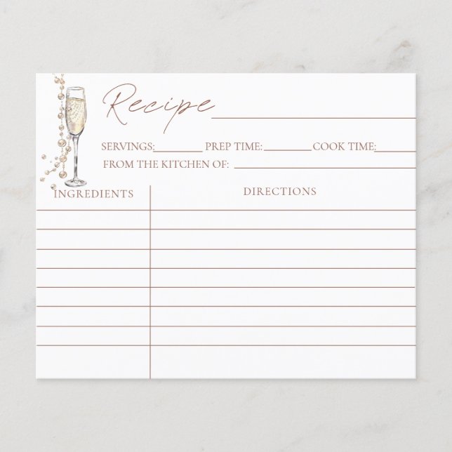 Perlas Y Tarjetas De Receta De Ducha Bridal Prosec (Anverso)