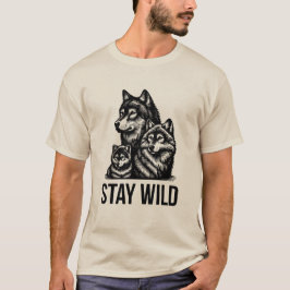 PERMANECE SALVAJE – Camiseta Inspiradora de Animal