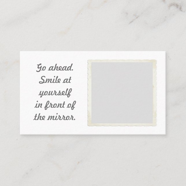 Permiso para sonreír tarjetas de visita espejo (Anverso)