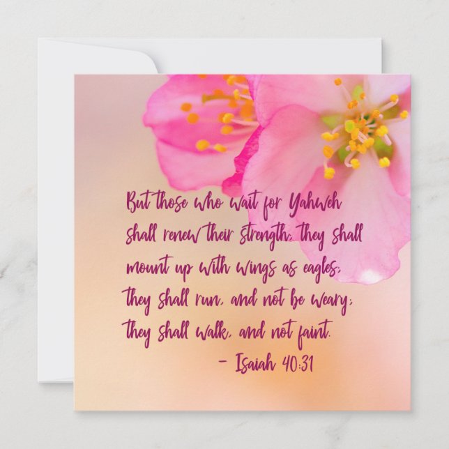 Pero Aquellos Que Esperan Al Cristiano Floral Insp (Anverso)