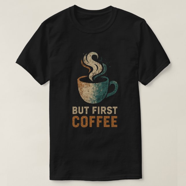 Pero la primera camiseta para el café (Diseño del anverso)