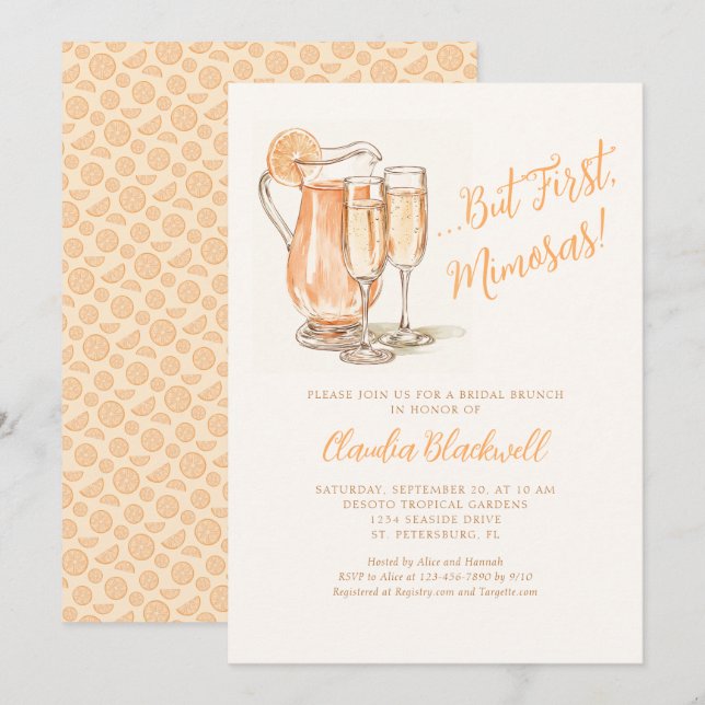 Pero la primera invitación de duchas de novia de M (Anverso / Reverso)