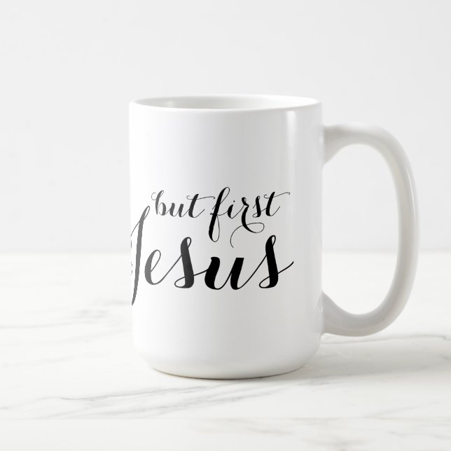 Pero primera taza blanca clásica de Jesús (Derecha)