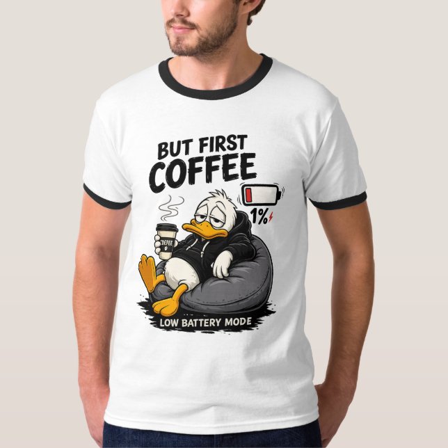 PERO PRIMERO CAFÉ Camiseta divertida de café con c (Anverso)