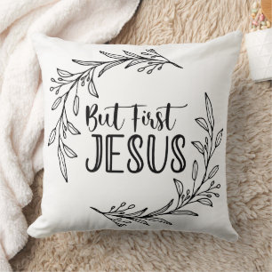 Pero primero Jesús "20x20" Cojín decorativo blanco