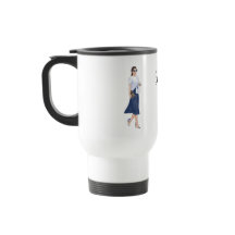 Pero taza pintada primer café de la mujer