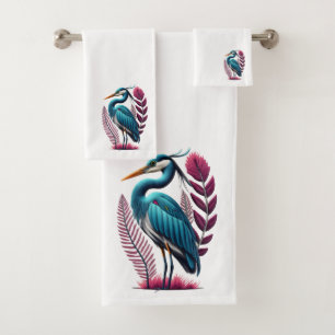 Perón azul con algunas plumas rosadas Vida salvaje